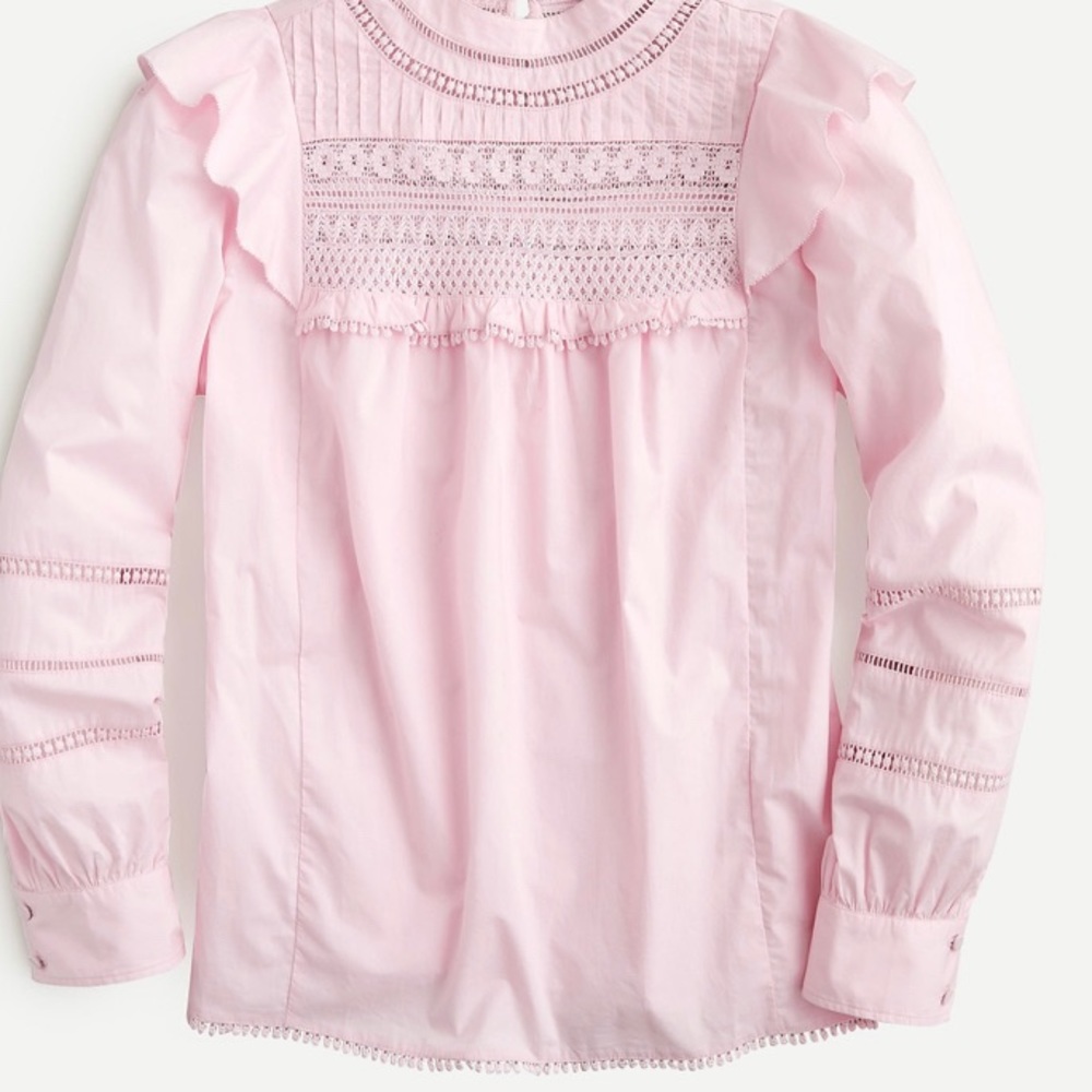Crocheted lace ruffle top